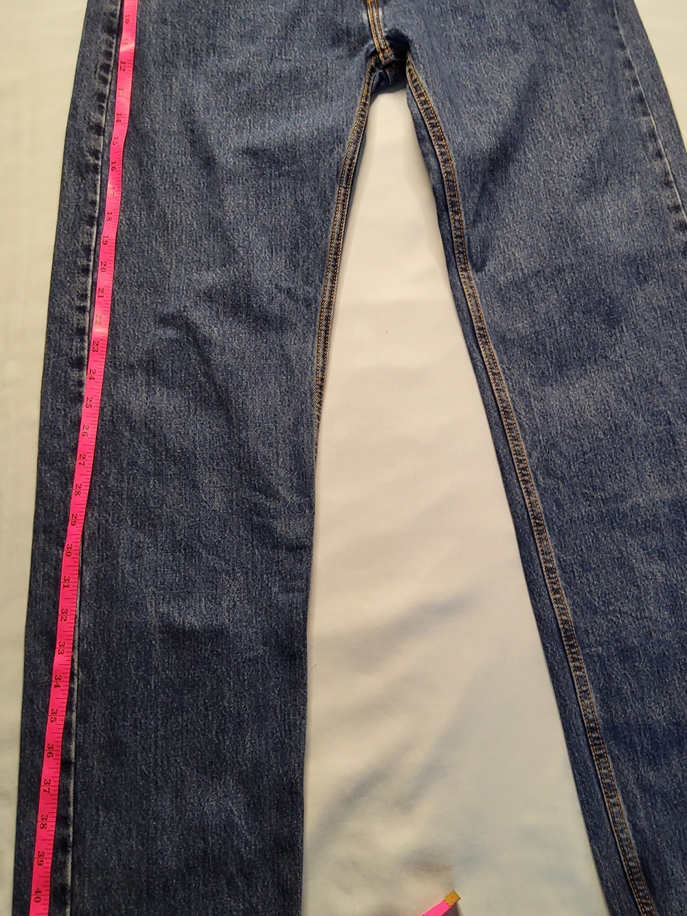 Levi's 505 Men's Straight Fit Blue Denim Jeans - Picture 3 of 9